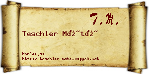 Teschler Máté névjegykártya